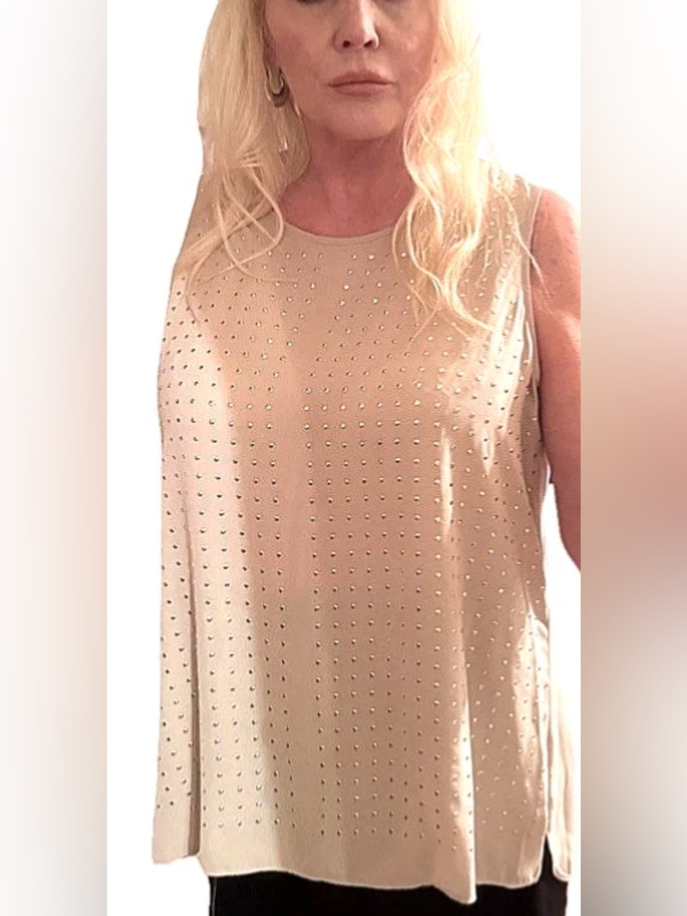 🐚Sleeveless Studded BLING TANK TUNIC TOP🐚